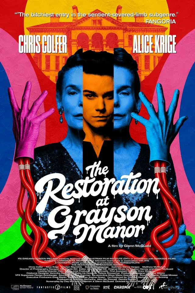 Official poster for The Restoration at Grayson Manor, starring Chris Colfer and Alice Krige