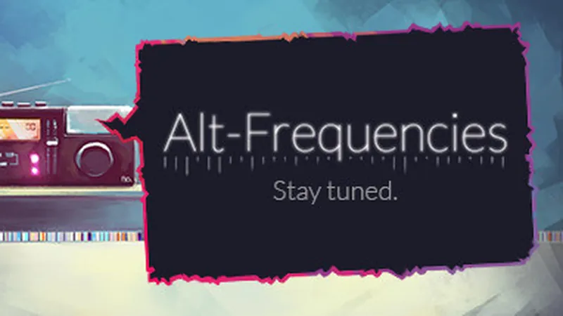 Key art for the narrative video game Alt-Frequencies, featuring Matthew McMahon in the voice cast