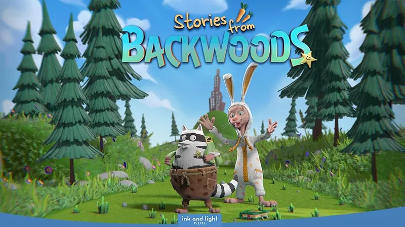 Key art for the animated series Stories from Backwoods, in which Matthew McMahon voices Mr. Wolf
